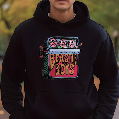 Beastie Boys Vintage 90s Hello Nasty Album Collector Funny Sardine Can Design Black Unisex T-Shirt