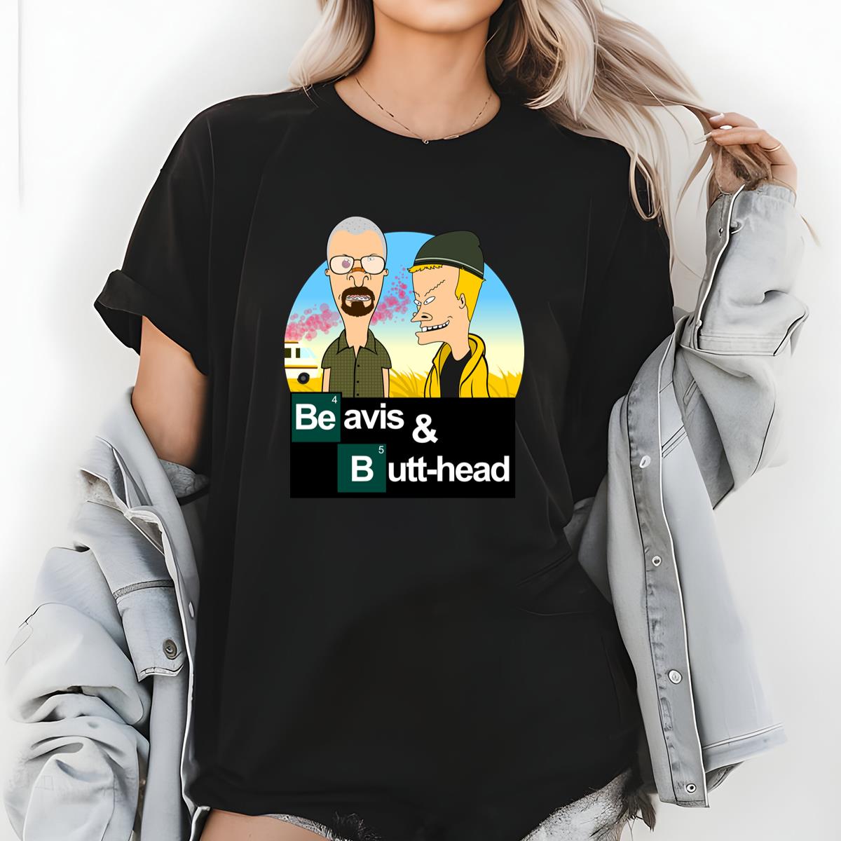 Beavis and Butt-head Breaking Bad Mashup Funny Graphic Tee 