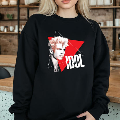 Billy Idol Vintage 80s Rock Musician Pose Official Fan Black Unisex T-Shirt