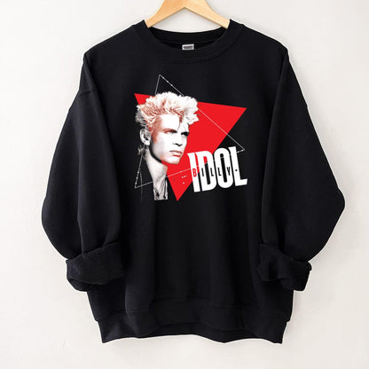 Billy Idol Vintage 80s Rock Musician Pose Official Fan Black Unisex T-Shirt