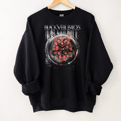 Black Veil Brides Vintage Retro Style Official Fan Rusted Black Unisex T-Shirt