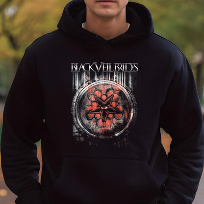 Black Veil Brides Vintage Retro Style Official Fan Rusted Black Unisex T-Shirt