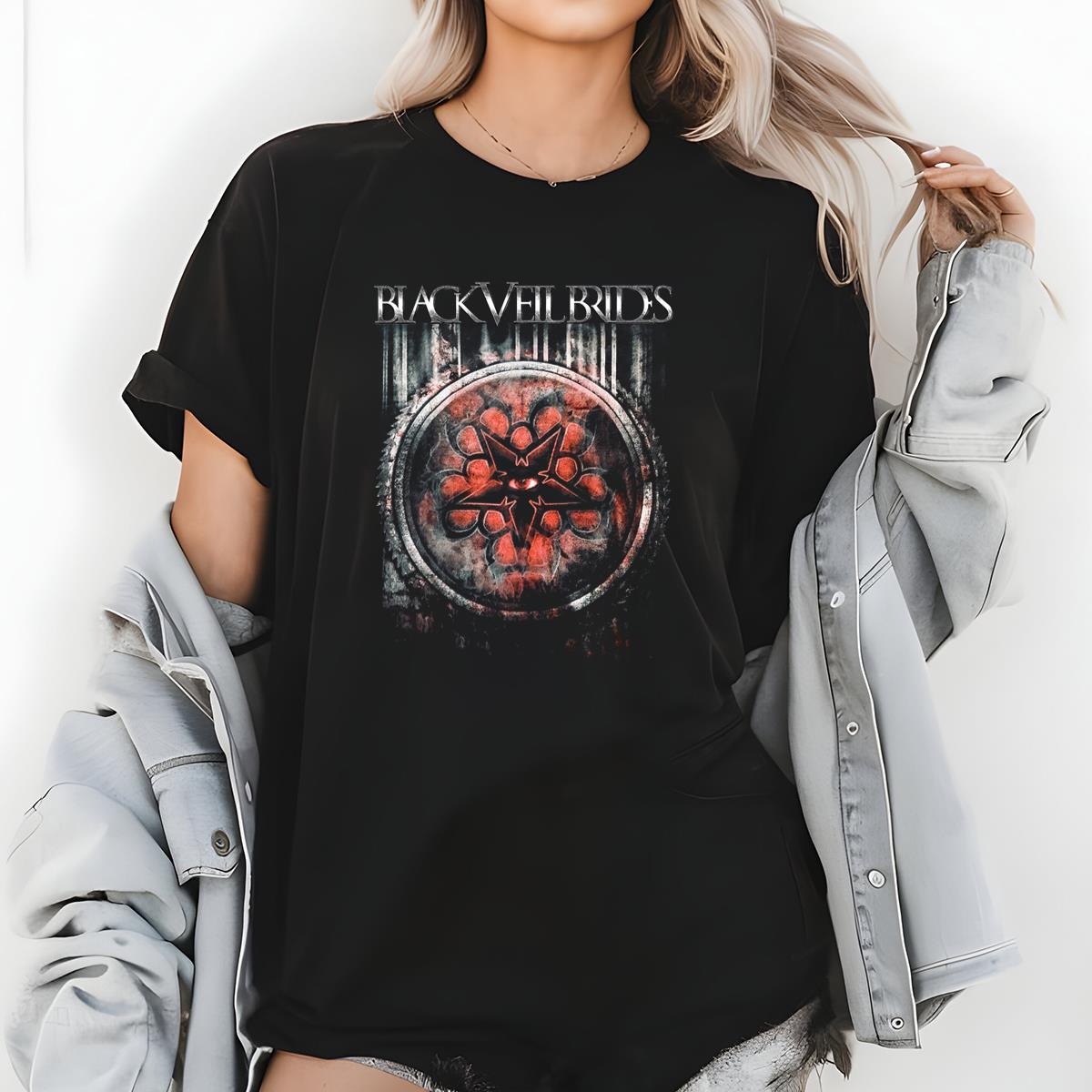 Black Veil Brides Vintage Retro Style Official Fan Rusted Black Unisex T-Shirt