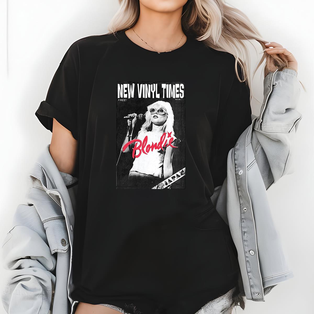 Blondie Vintage 70s Debbie Harry Retro Band Fan Black Unisex T-Shirt