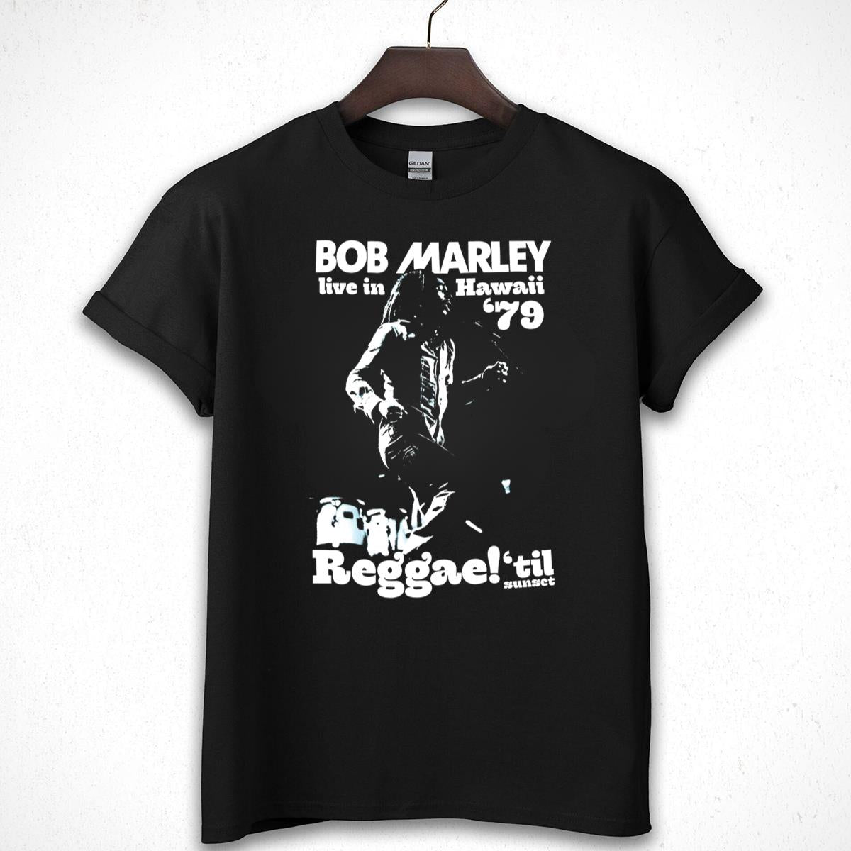 Bob Marley Vintage 1979 Live In Hawaii Reggae Fan Black Unisex T-Shirt