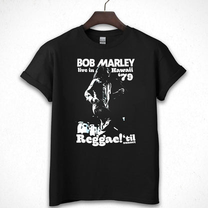 Bob Marley Vintage 1979 Live In Hawaii Reggae Fan Black Unisex T-Shirt