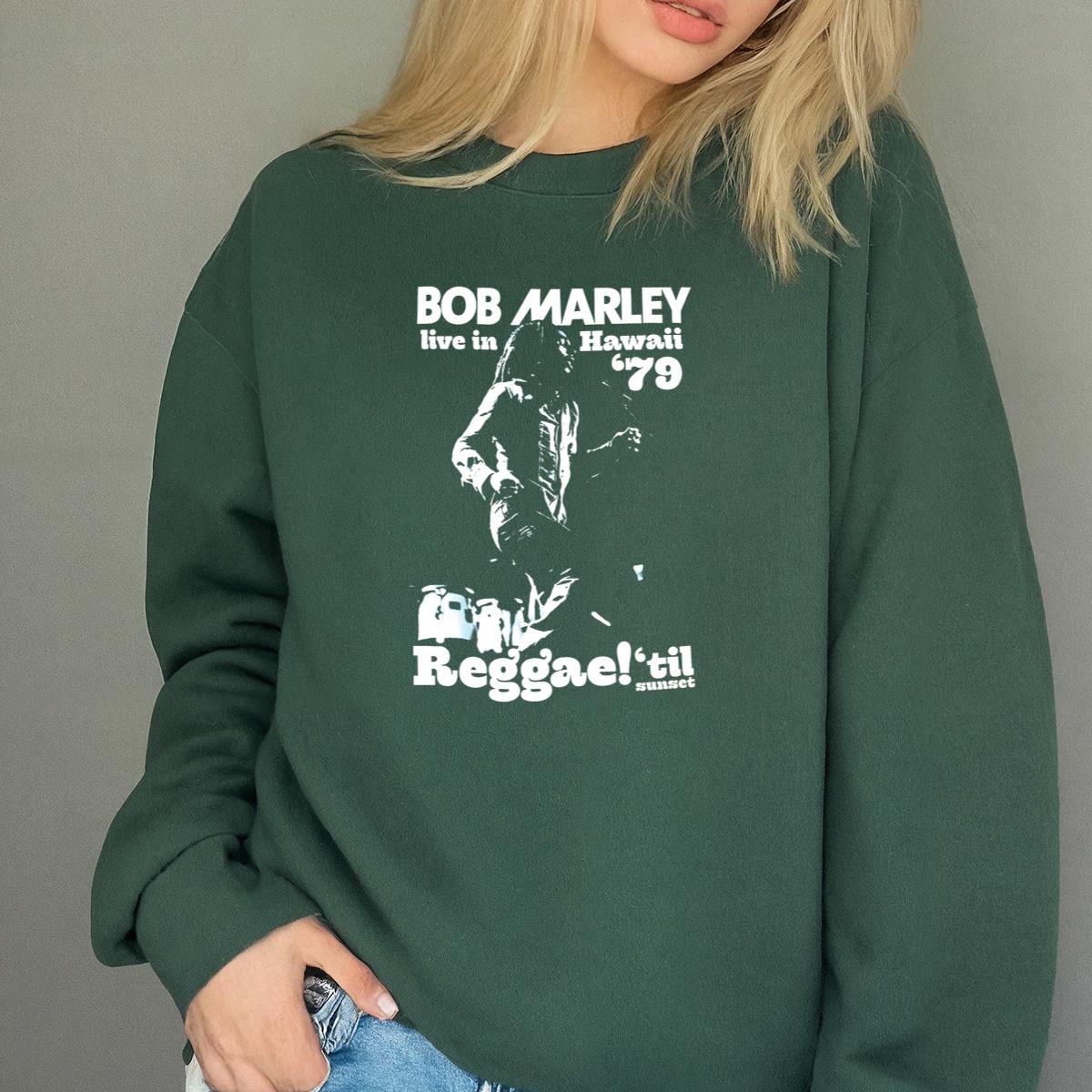 Bob Marley Vintage 1979 Live In Hawaii Reggae Fan Black Unisex T-Shirt