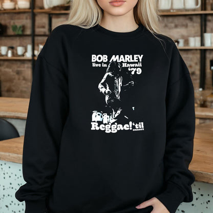 Bob Marley Vintage 1979 Live In Hawaii Reggae Fan Black Unisex T-Shirt