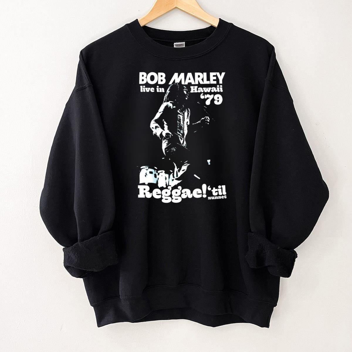 Bob Marley Vintage 1979 Live In Hawaii Reggae Fan Black Unisex T-Shirt