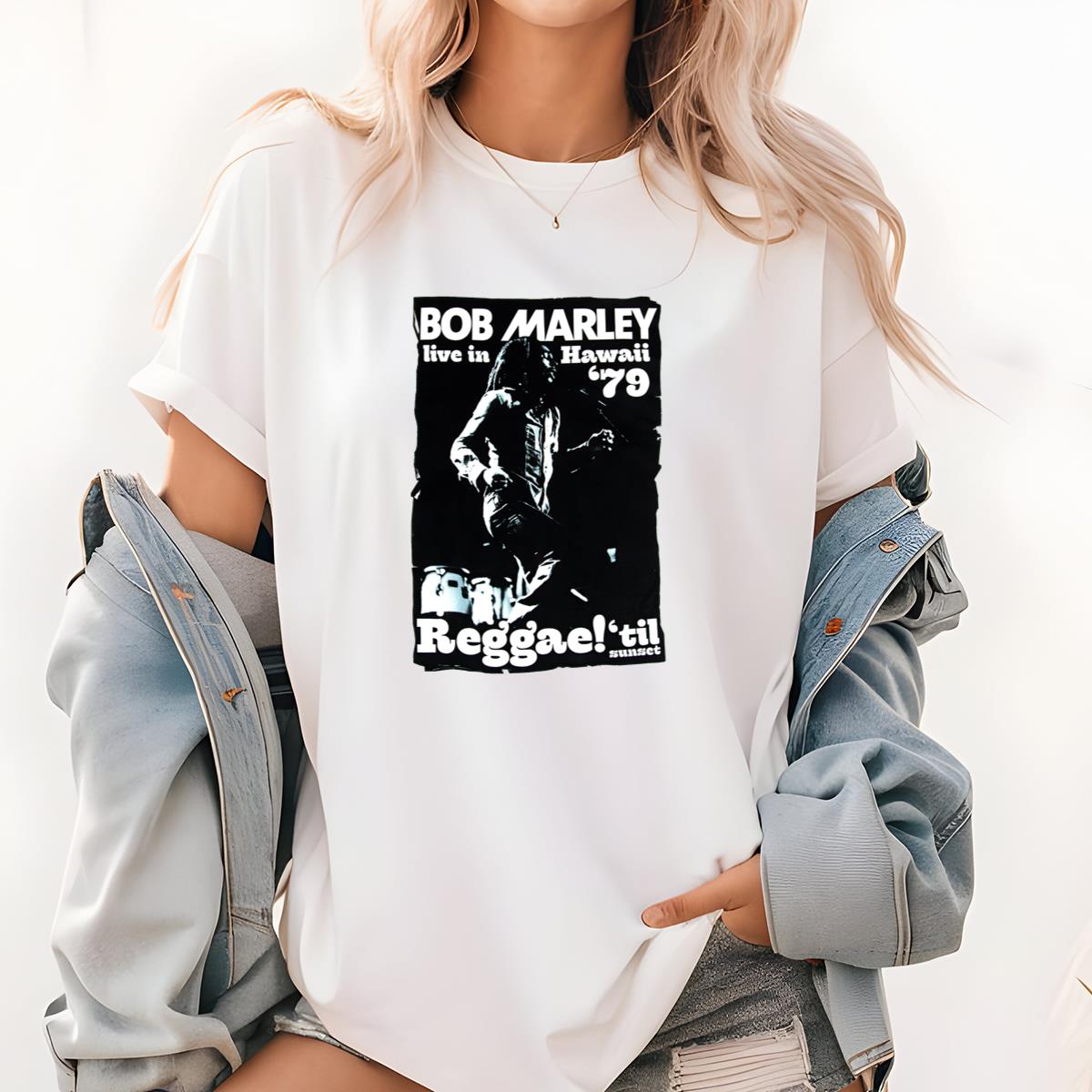Bob Marley Vintage 1979 Live In Hawaii Reggae Fan Unisex T-Shirt