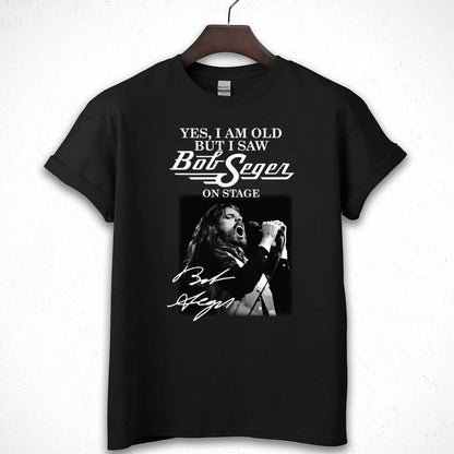 Bob Seger Vintage 70s On Stage Signature Fan Black Unisex T-Shirt