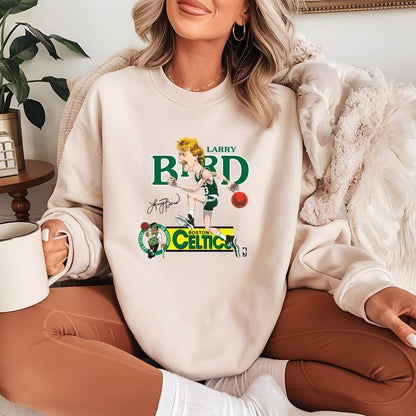 Boston Celtics Retro 90s Signature Funny Chibi Design Collector White Unisex T-Shirt