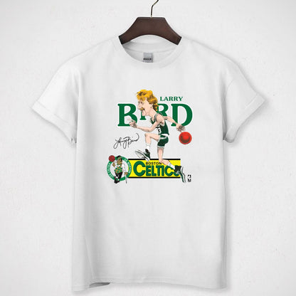 Boston Celtics Retro 90s Signature Funny Chibi Design Collector White Unisex T-Shirt
