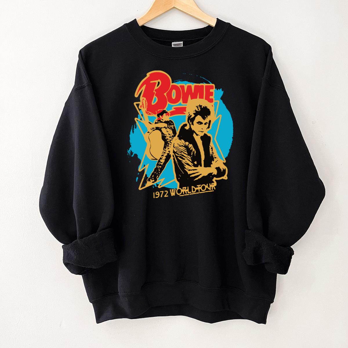 Bowie Vintage 1972 World Tour Retro Music Band Official Fan Black Unisex T-Shirt