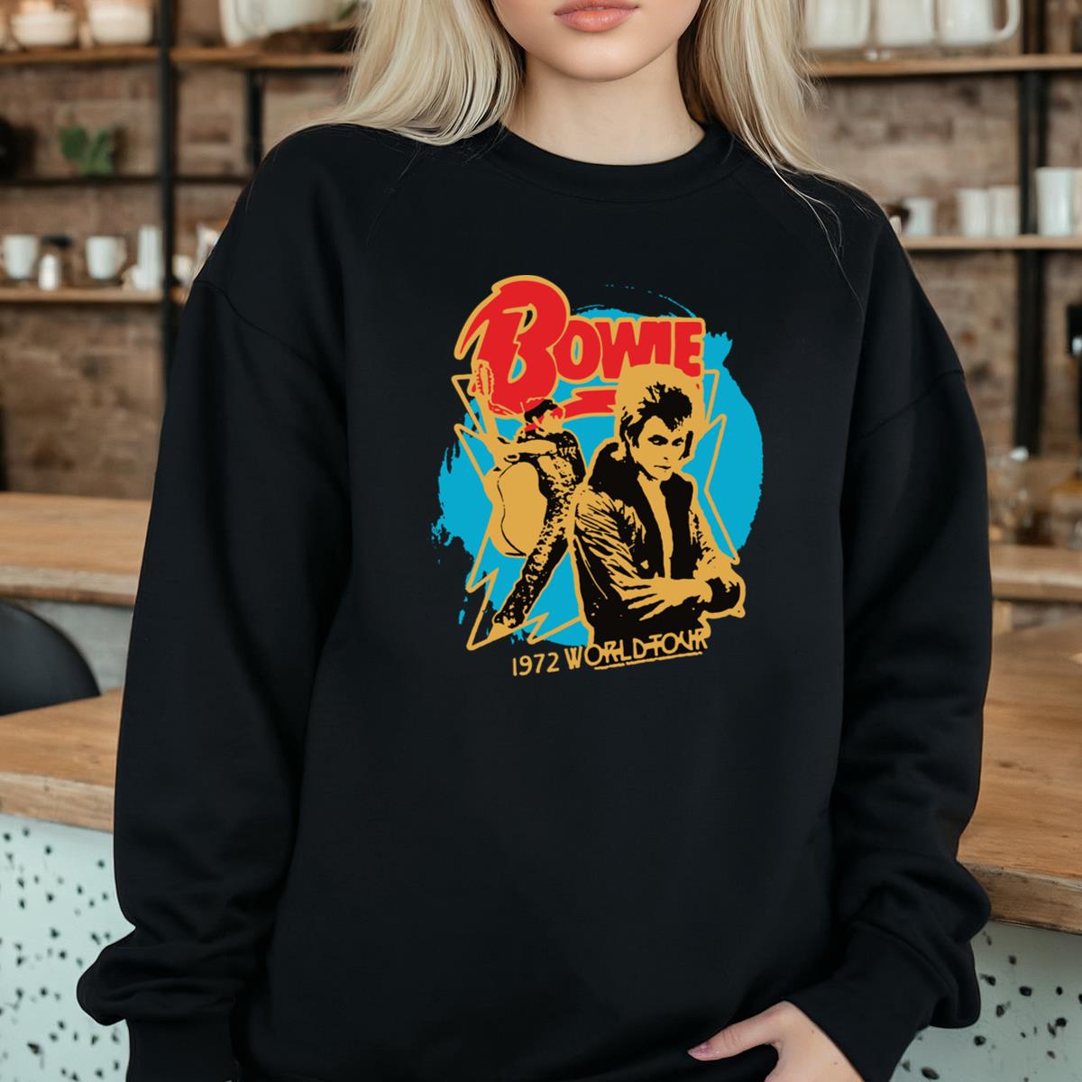 Bowie Vintage 1972 World Tour Retro Music Band Official Fan Black Unisex T-Shirt