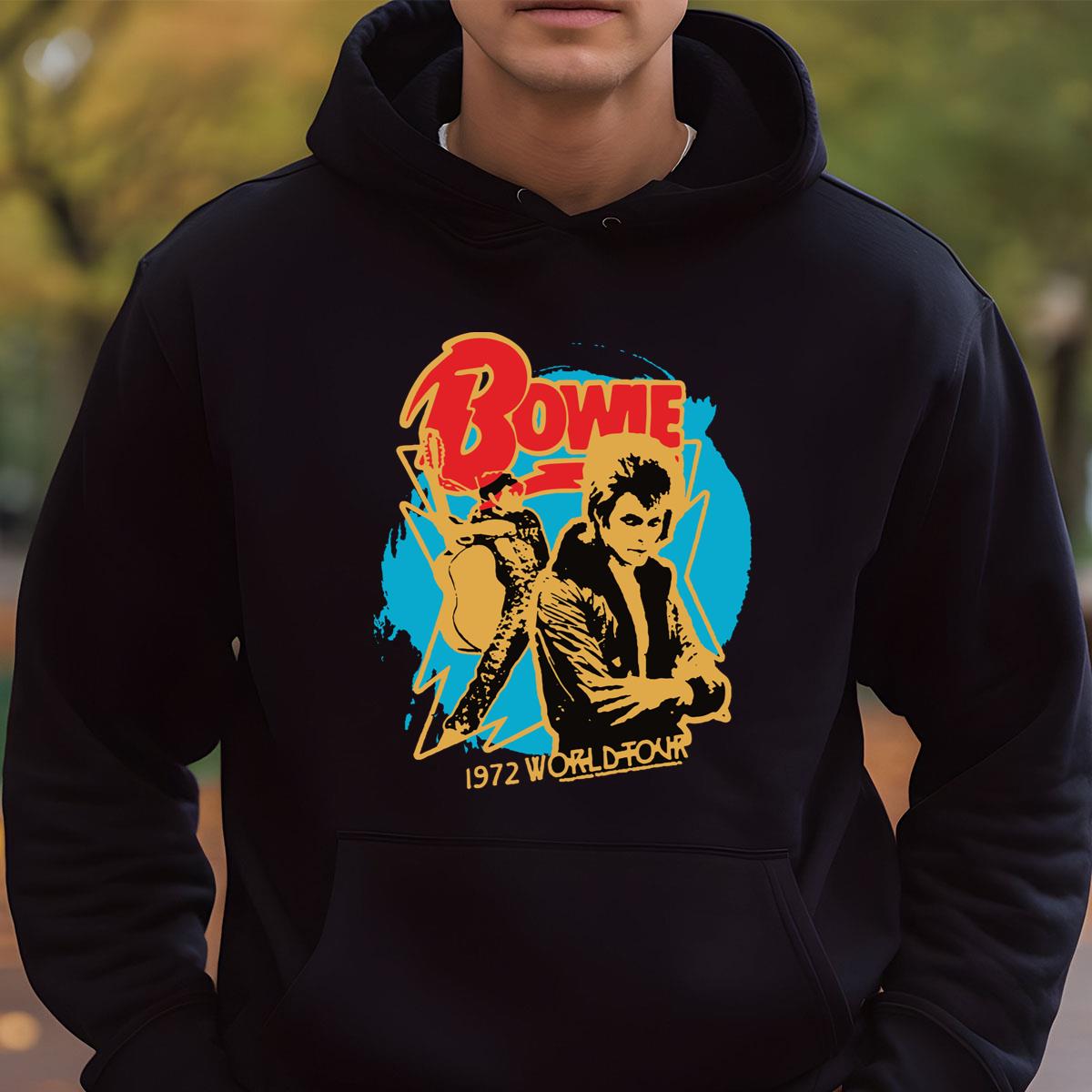 Bowie Vintage 1972 World Tour Retro Music Band Official Fan Black Unisex T-Shirt