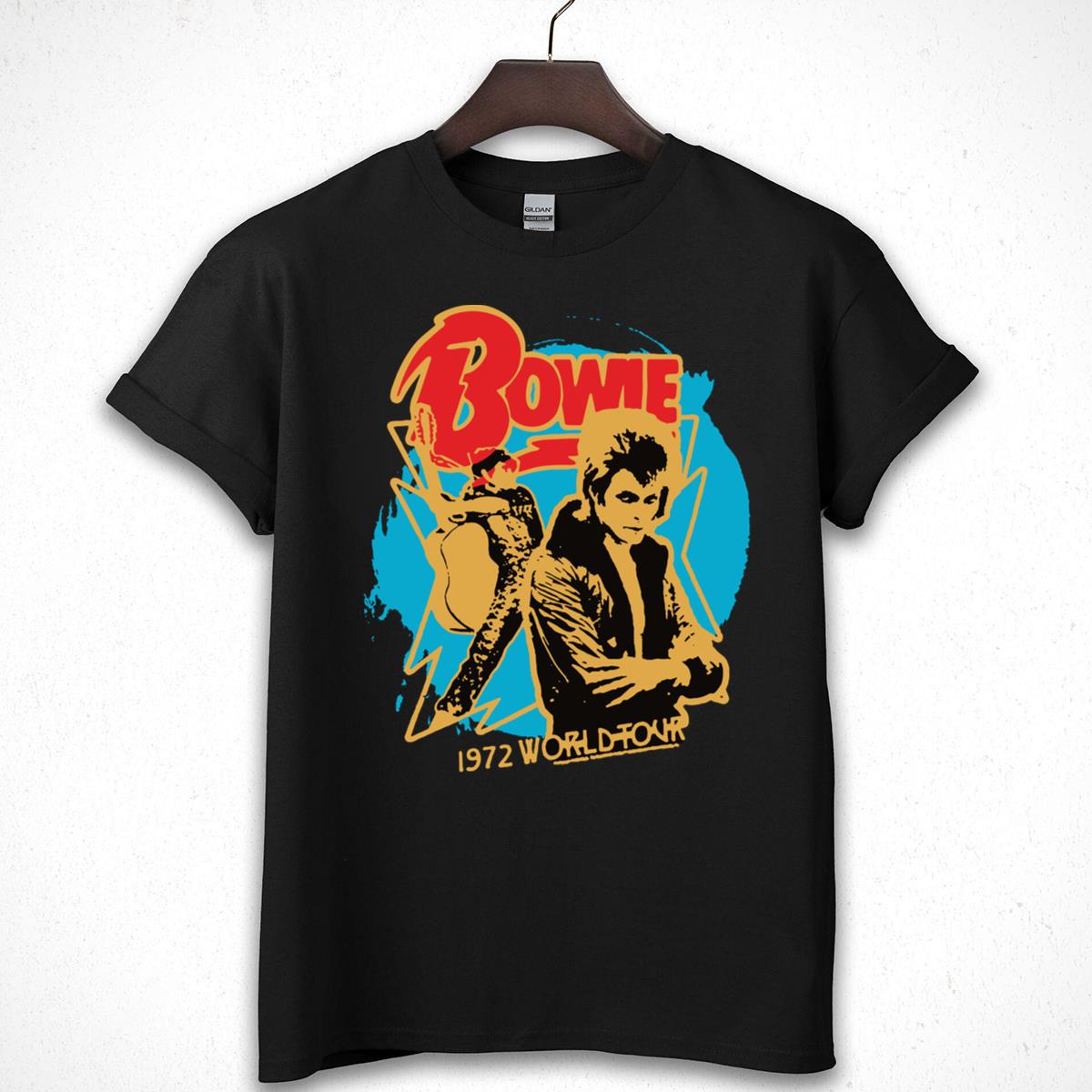 Bowie Vintage 1972 World Tour Retro Music Band Official Fan Black Unisex T-Shirt