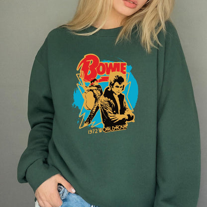 Bowie Vintage 1972 World Tour Retro Music Band Official Fan Black Unisex T-Shirt