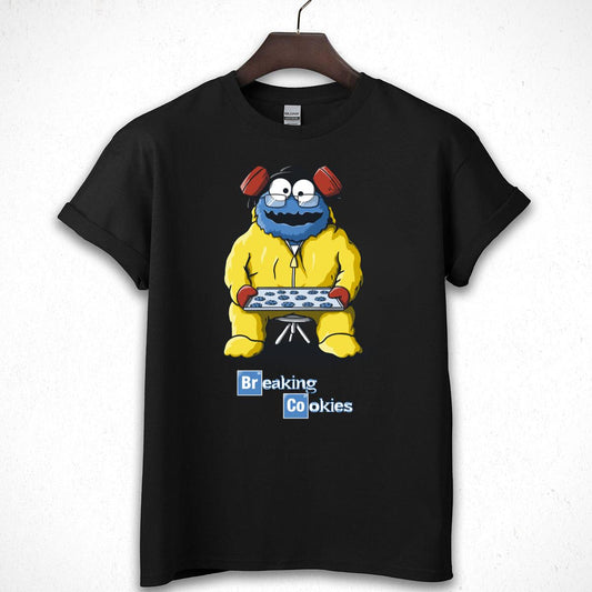 Breaking Cookies Funny Graphic Tee - Cookie Monster Parody T-Shirt 