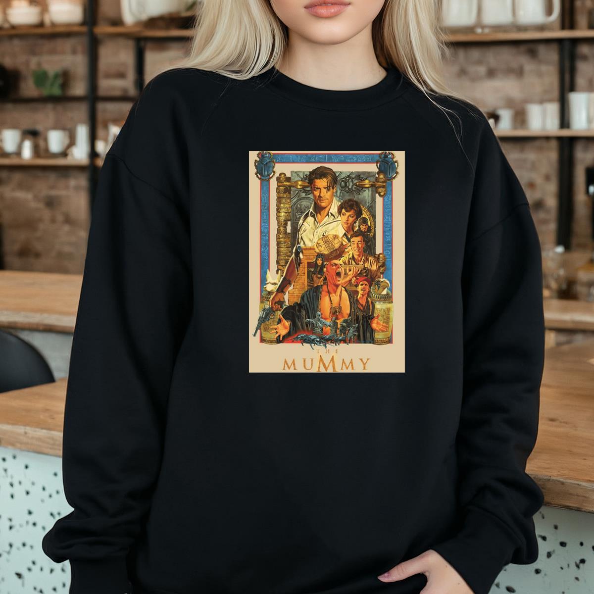 Brendan Fraser The Mummy Vintage 90s Movie Fan Classic Black Unisex T-Shirt