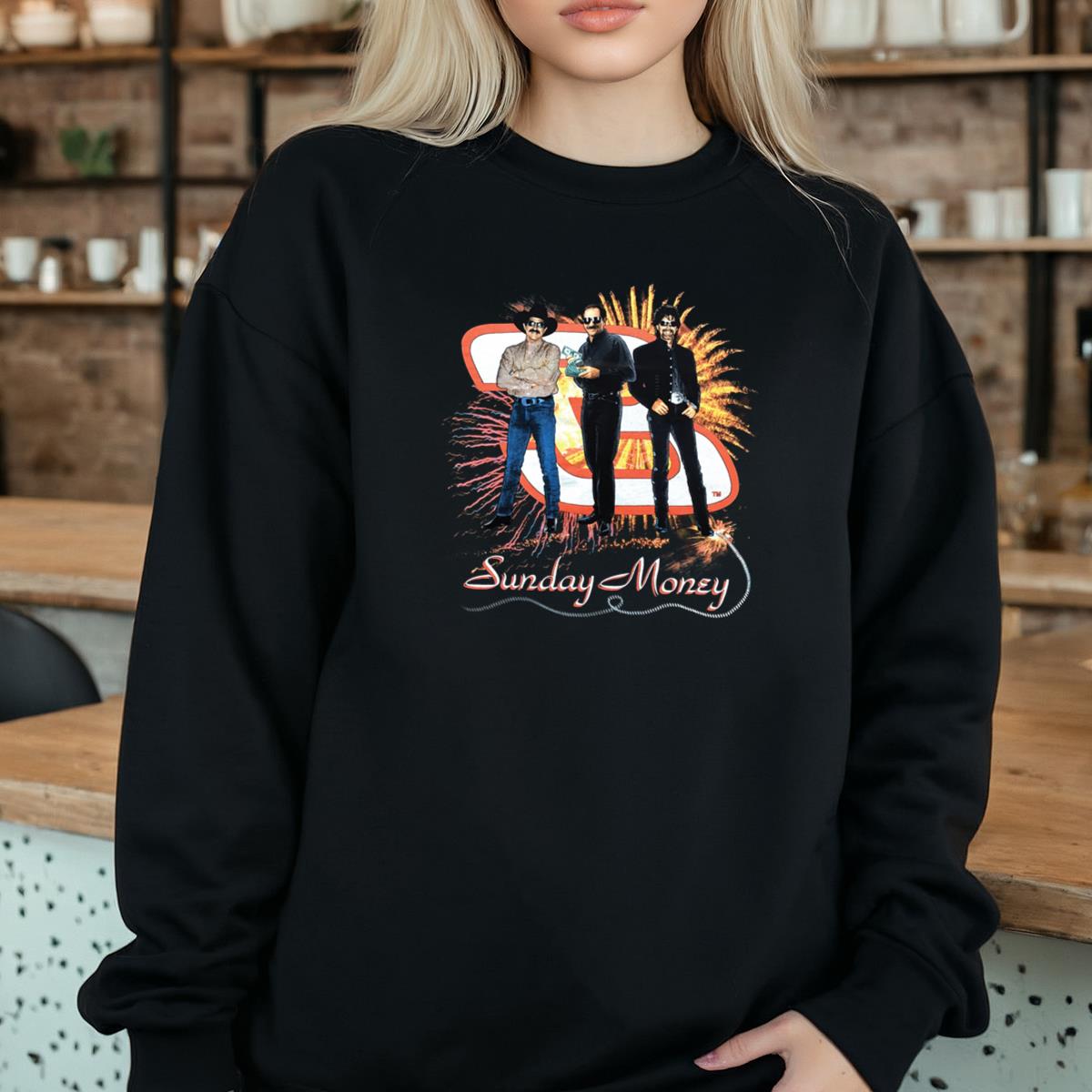 Brooks & Dunn Vintage 90s Country Music Legends Collector Edition Dale Earnhardt Sunday Money Black Unisex T-Shirt