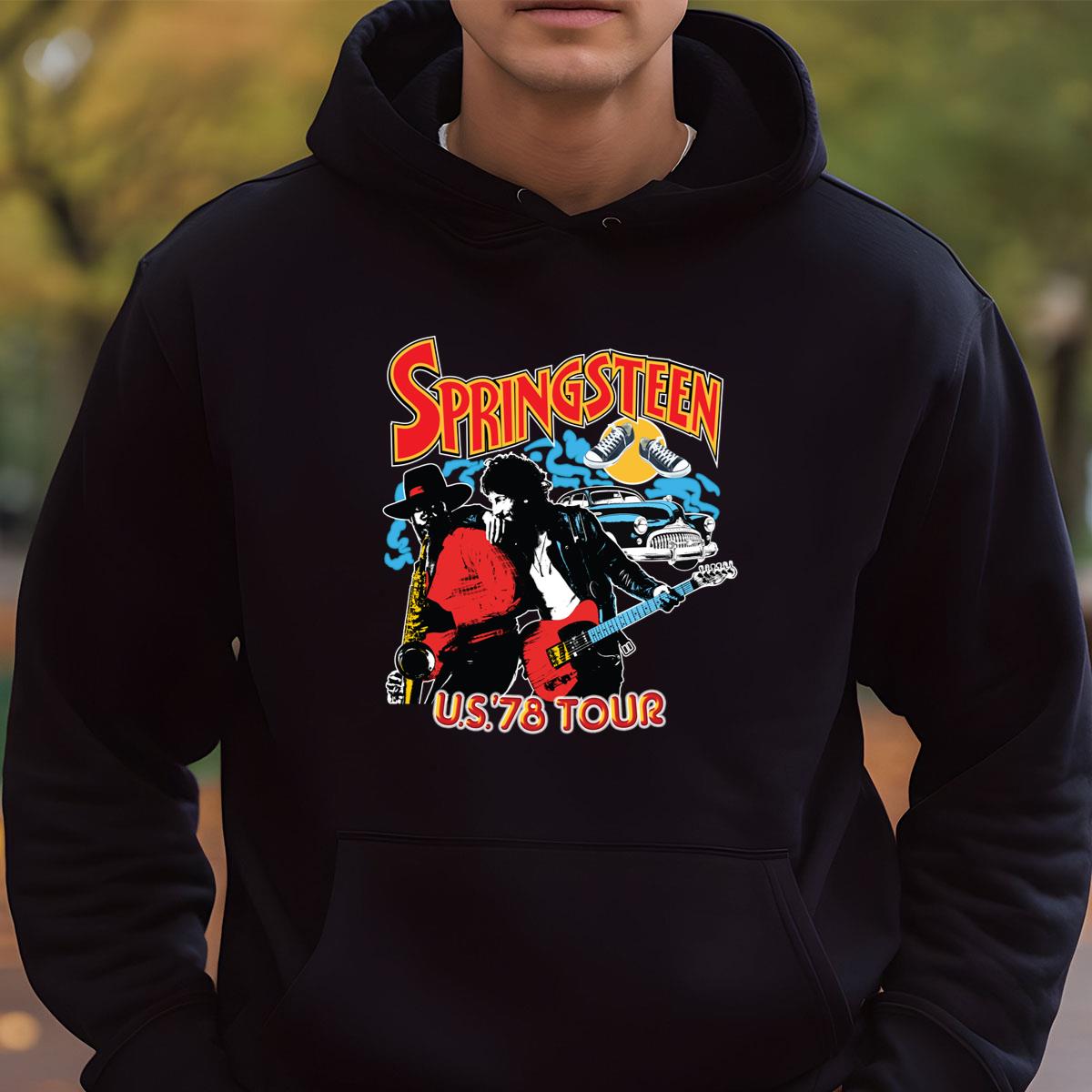 Bruce Springsteen Vintage 70s Tour Official Fan Crewneck Shirt Black Unisex