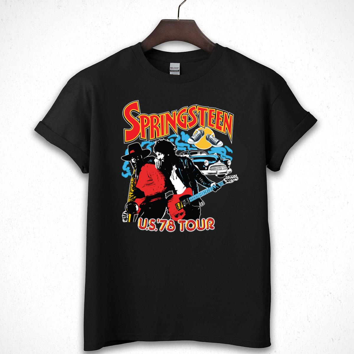 Bruce Springsteen Vintage 70s Tour Official Fan Crewneck Shirt Black Unisex