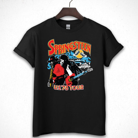 Bruce Springsteen Vintage 70s Tour Official Fan Crewneck Shirt Black Unisex