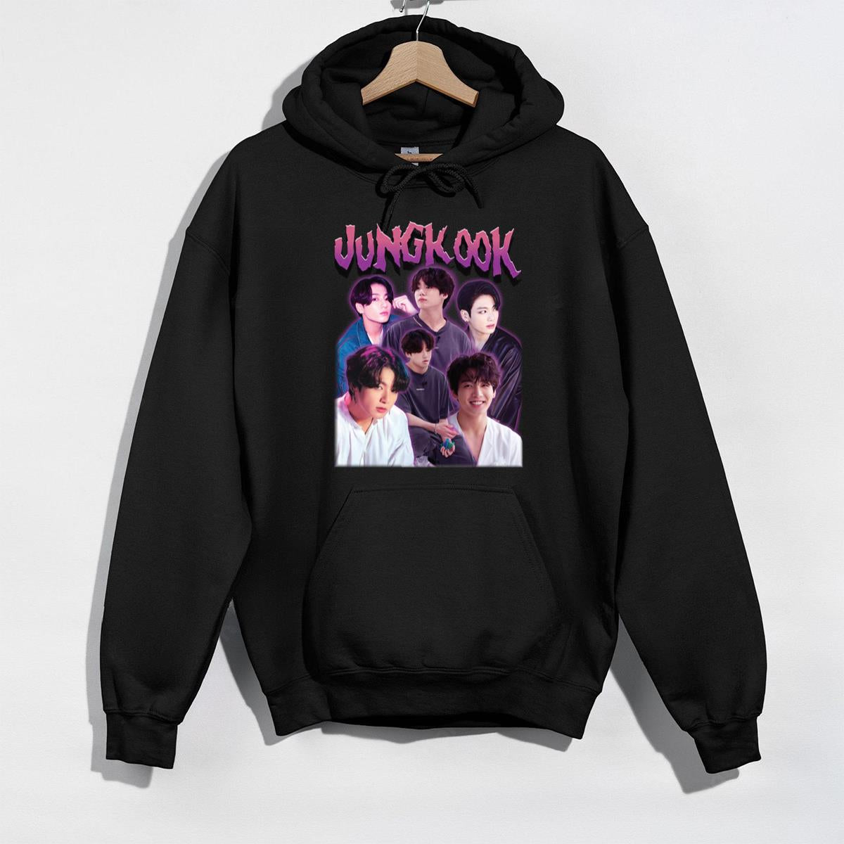 BTS Jungkook Retro 90s K-Pop Idol Fan Black Unisex T-Shirt