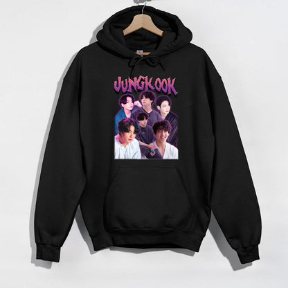 BTS Jungkook Retro 90s K-Pop Idol Fan Black Unisex T-Shirt