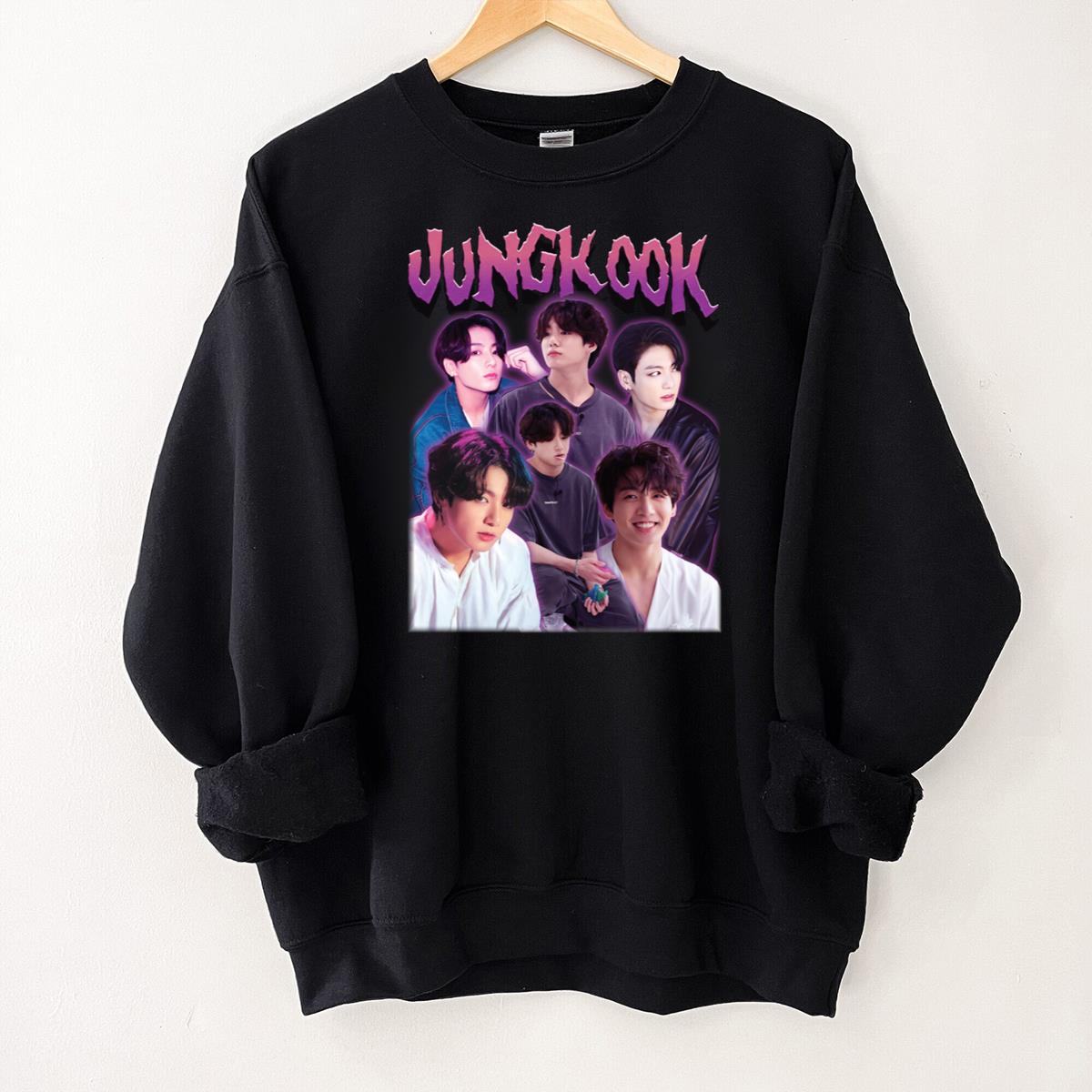 BTS Jungkook Retro 90s K-Pop Idol Fan Black Unisex T-Shirt