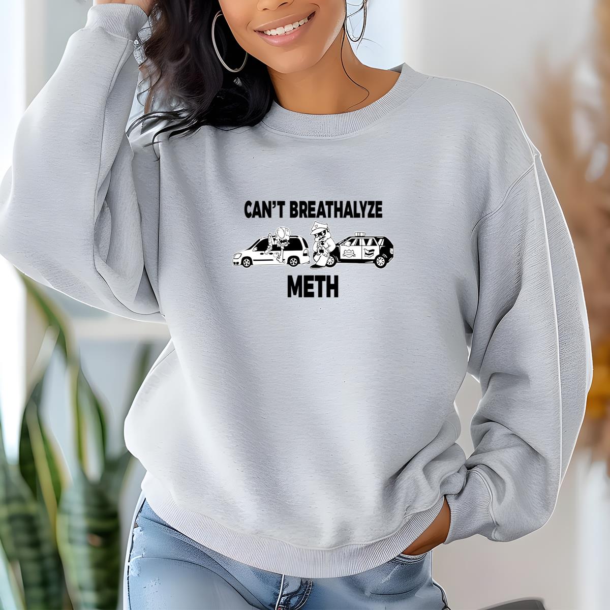Cant Breathalyze Meth Funny Vintage 70s Humor Design Unisex T-Shirt