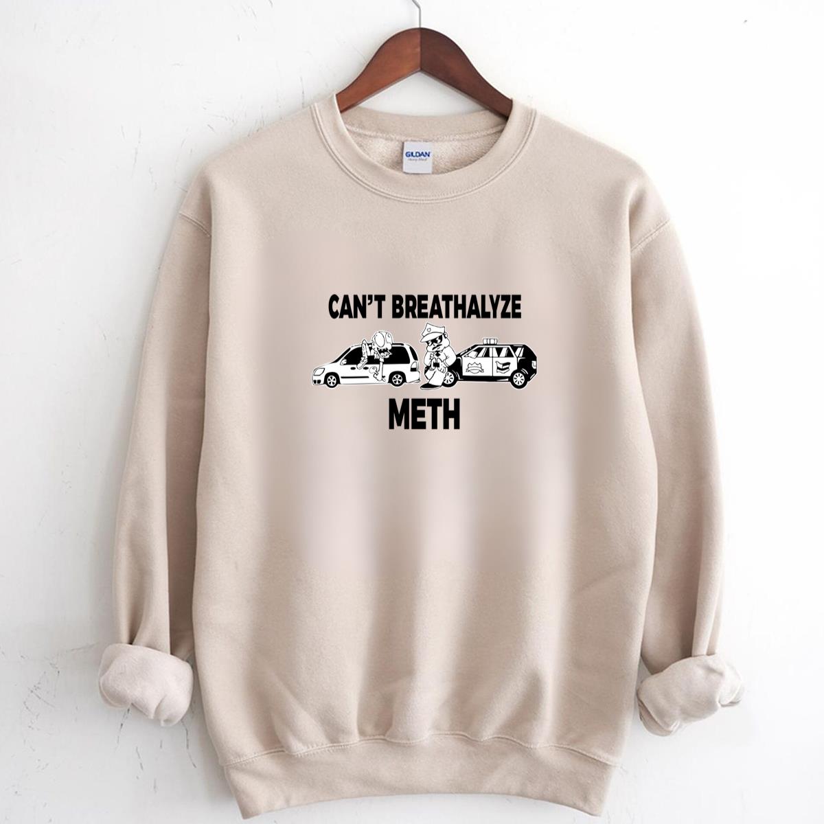 Cant Breathalyze Meth Funny Vintage 70s Humor Design Unisex T-Shirt