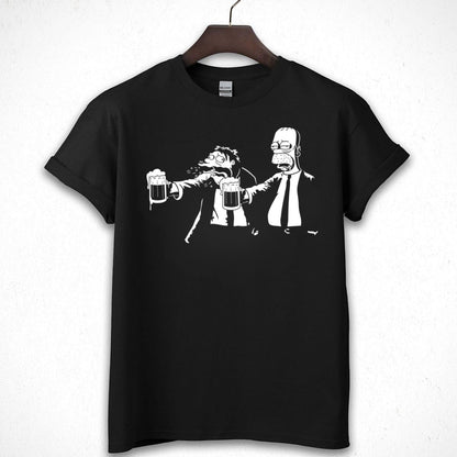 Cartoon Character Drinking Beer Funny Graphic Tee 