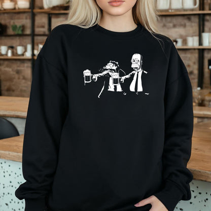 Cartoon Character Drinking Beer Funny Graphic Tee 