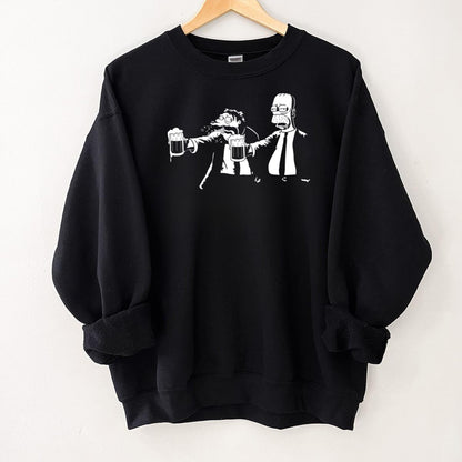 Cartoon Character Drinking Beer Funny Graphic Tee 