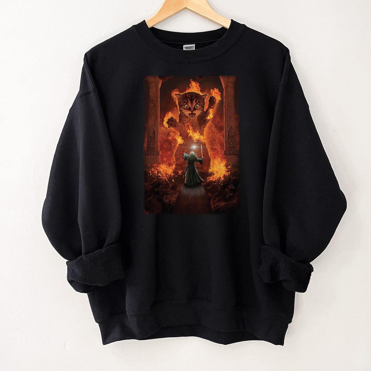 Cats Kittens Kitty Gandalf Catdalf Lord Of The Rings Wizard Magic The Mountain Vintage Fantasy Collector Black Unisex T-Shirt