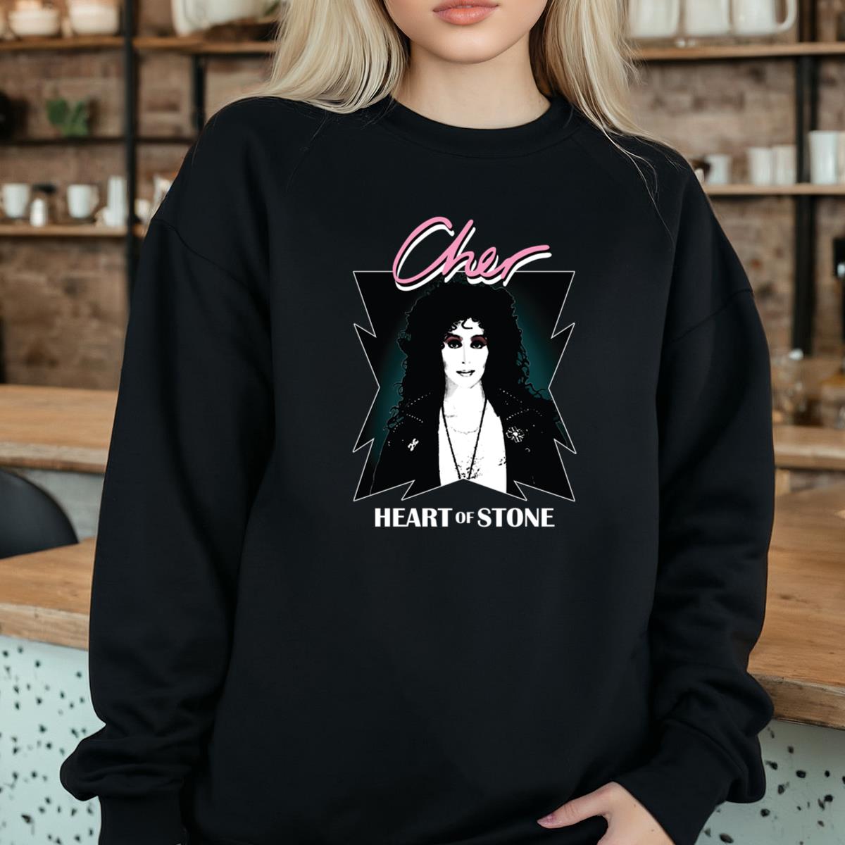 Cher Heart of Stone Vintage 80s Retro Official Fan Black Unisex T-Shirt