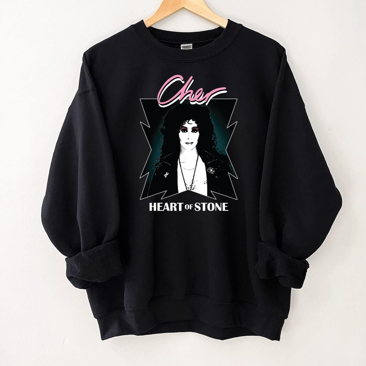 Cher Heart of Stone Vintage 80s Retro Official Fan Black Unisex T-Shirt