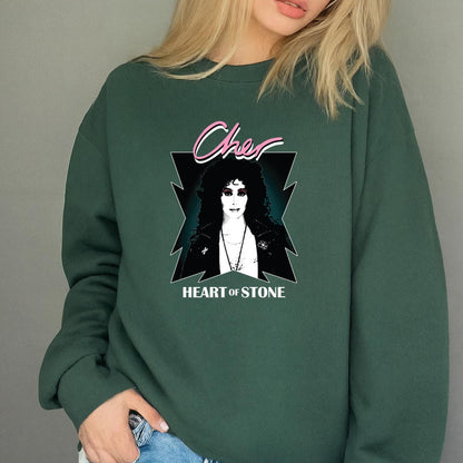 Cher Heart of Stone Vintage 80s Retro Official Fan Black Unisex T-Shirt