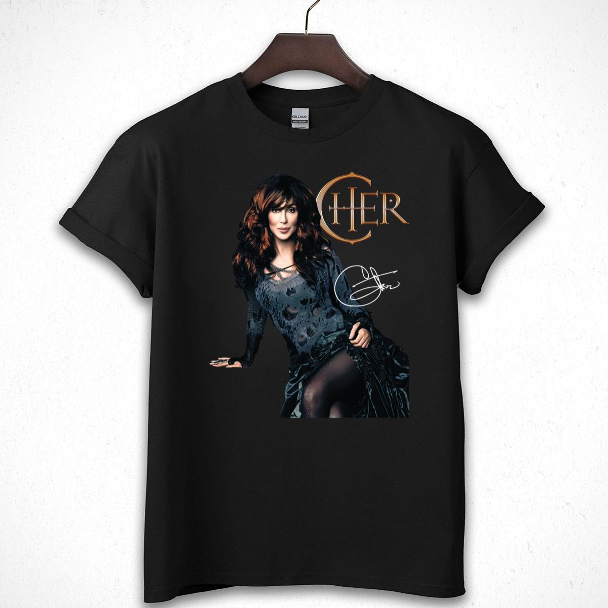 Cher Vintage 70s Singer Signature Official Fan Black Unisex T-Shirt