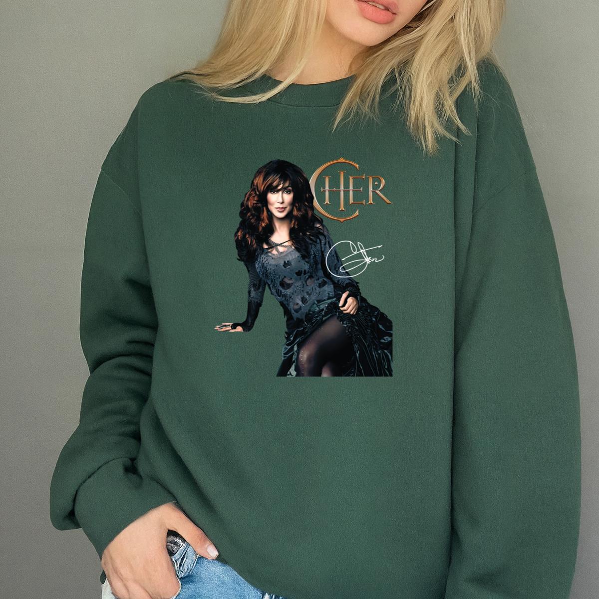 Cher Vintage 70s Singer Signature Official Fan Black Unisex T-Shirt