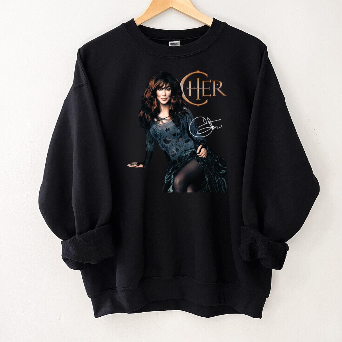 Cher Vintage 70s Singer Signature Official Fan Black Unisex T-Shirt