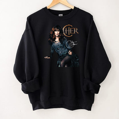 Cher Vintage 70s Singer Signature Official Fan Black Unisex T-Shirt