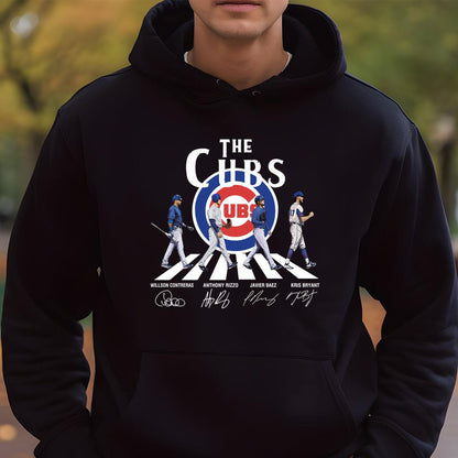 Chicago Cubs Vintage 90s Signatures Official Fan Navy Blue Unisex T-Shirt