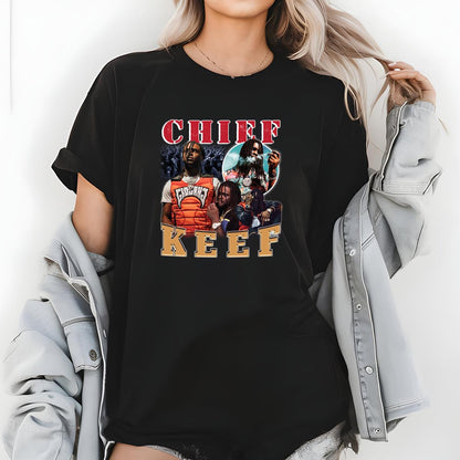 Chief Keef Rapper Vintage 2010s Hip Hop Music Official Fan Black Unisex T-Shirt
