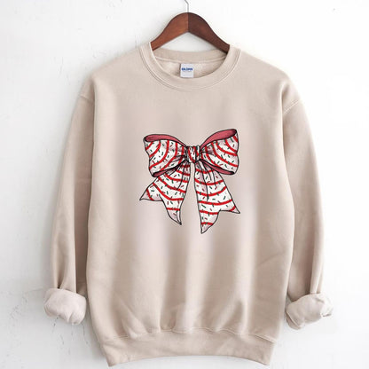Christmas Comfort Colors Holiday Festive Bow Graphic Tee Womens Sweatshirt