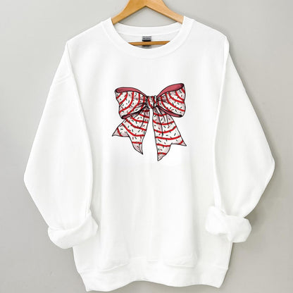 Christmas Comfort Colors Holiday Festive Bow Graphic Tee Womens Sweatshirt