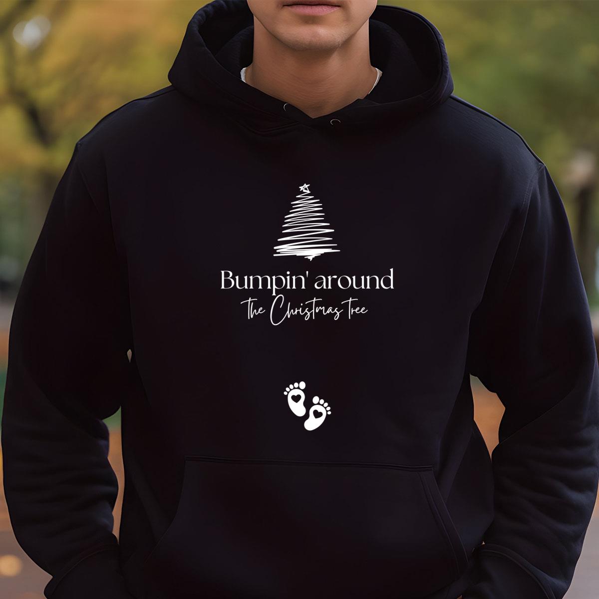 Christmas Pregnancy Announcement Bumpin Around the Christmas Tree Maternity Sweatshirt Jumper