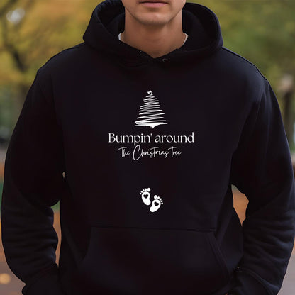 Christmas Pregnancy Announcement Bumpin Around the Christmas Tree Maternity Sweatshirt Jumper